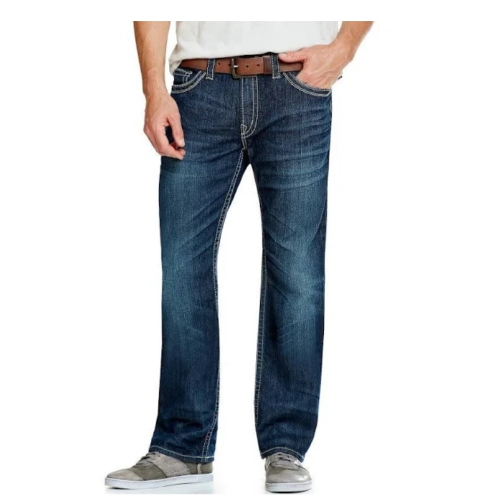 Mens Silver Nash Dark Wash Jean's Sz 40x30